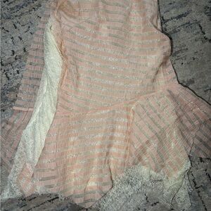 Chic Striped Midi Skirt in Soft Pink